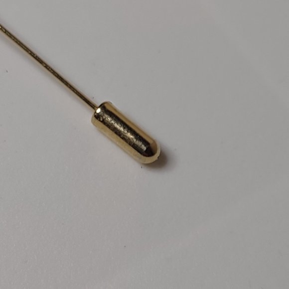 Gold Tone And Brown Cute Vintage Stick Pin - Picture 9 of 10